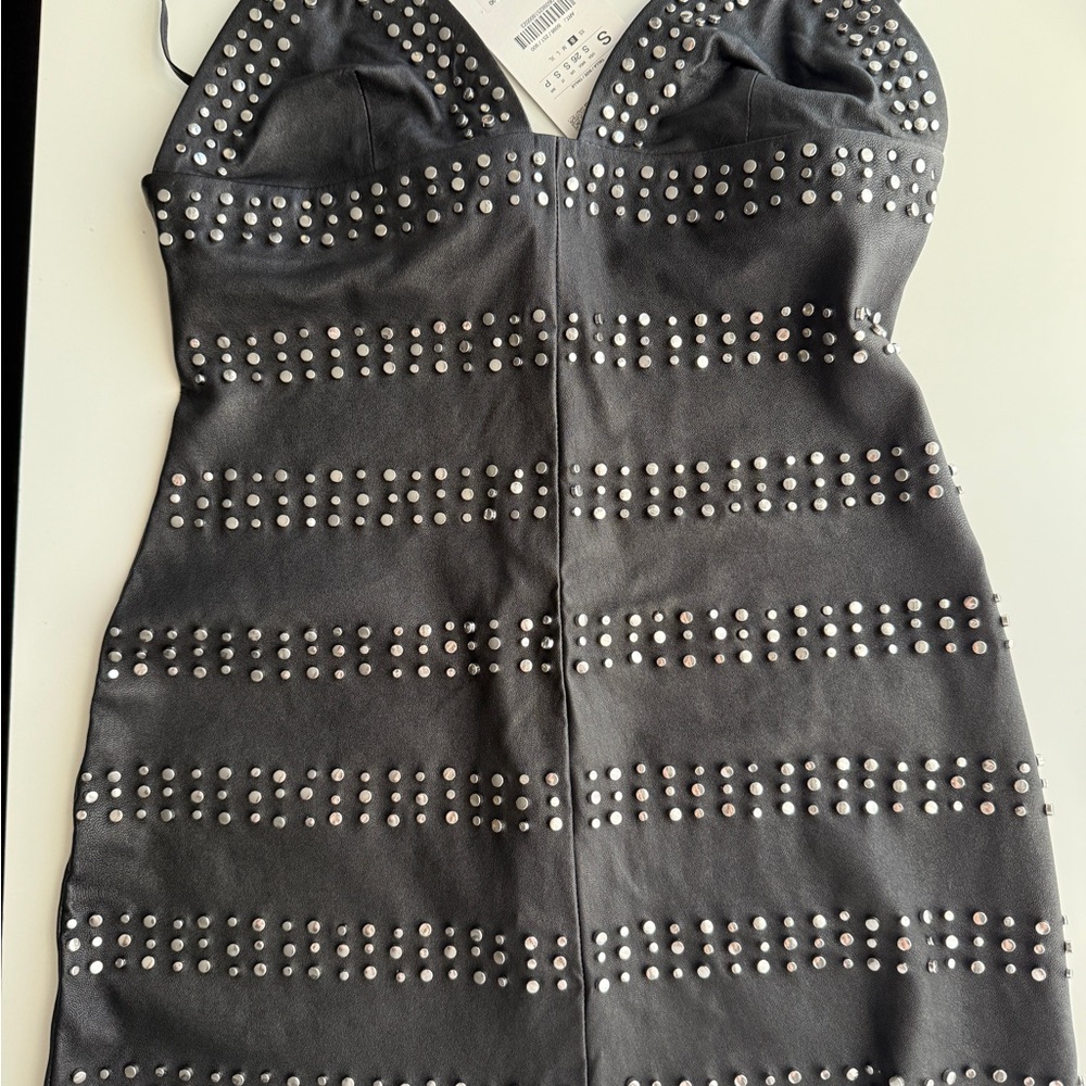 Zara Ludovic de saint Sernin leather Studded mini Dress S size